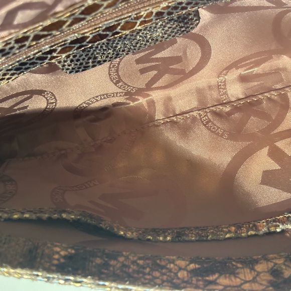 Michael Kors Leather Snake Clutch